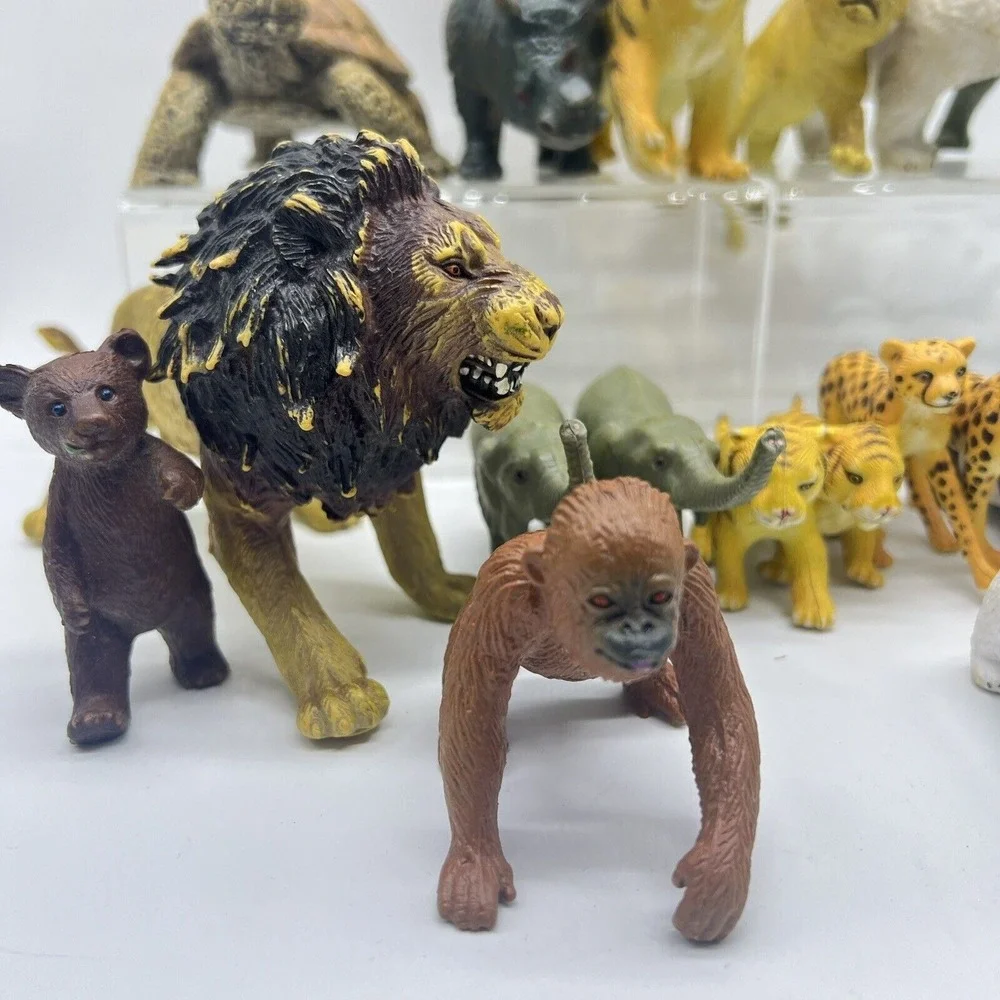 AAA Triple A‎ Zoo Animals Lot Of 25 Heavy Rubber Animal Vintage Elephant Turtle